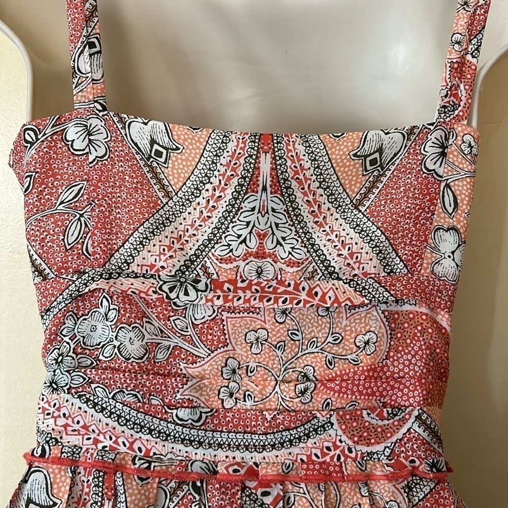 Ann Taylor Fit And Flare Pleated Midi Dress Size 0 - Picture 6 of 11